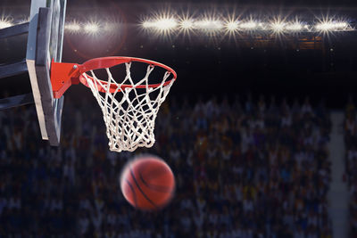 Low angle view of basketball hoop