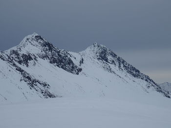 Scenic view of snowcapped mountain against sky