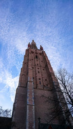 Low angle view of castle against blue sky