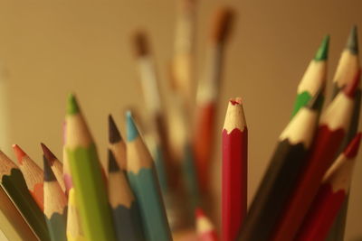 Close-up of colored pencils