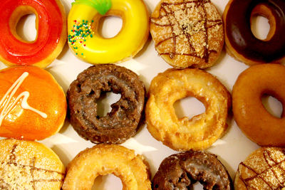 Close-up of donuts