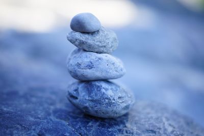 Close-up of stack of stones