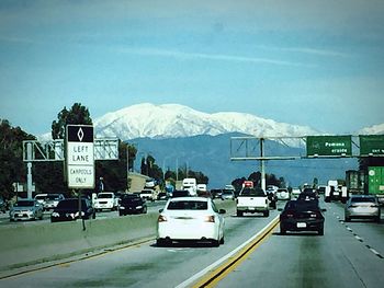 Snow covered mountain range