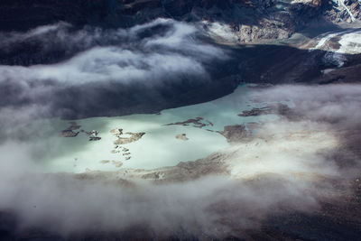 Aerial view of lake