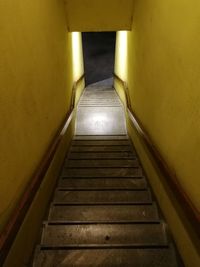 High angle view of staircase in building