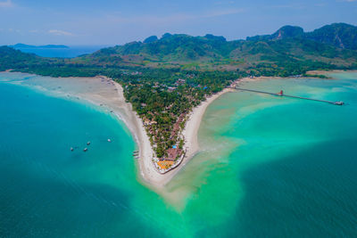 High angle view of sea against sky