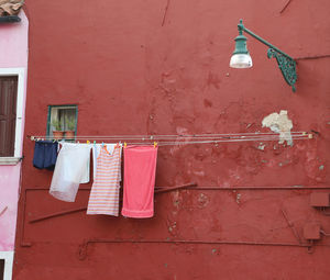 Clothes drying on clothesline