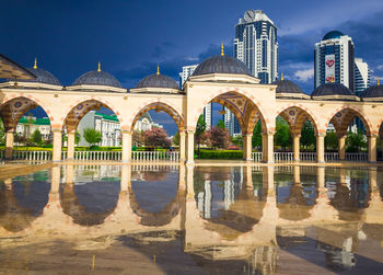 Reflection of buildings in water