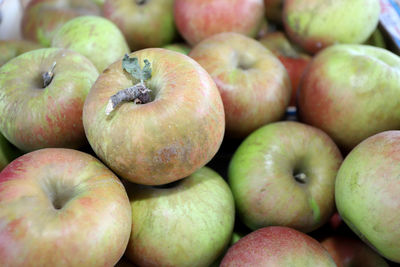 Full frame shot of apples for sale at market stall