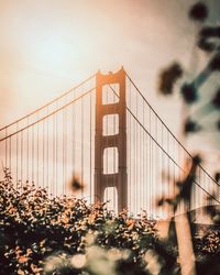 View of suspension bridge against sky