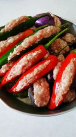 Close-up of seafood in plate