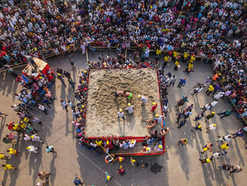 High angle view of traditional boli khela