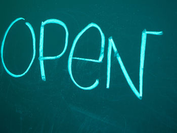 Close-up of information sign