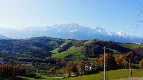 Scenic view of mountains against sky