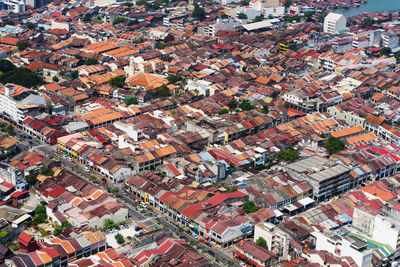 High angle view of townscape