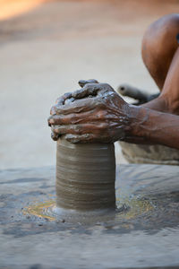 Man working in mud