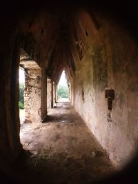 Empty corridor in old building