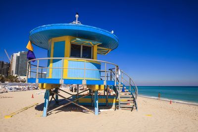 Landscape of miami beach in the state of florida in the united states  vacationers on a sunny day