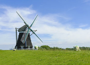 Windmill named nordermuehle at pellworm island in north frisia, germany