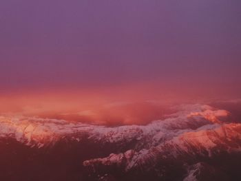 Scenic view of dramatic sky during sunset