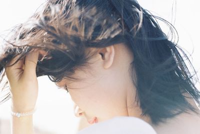 Close-up portrait of a young woman