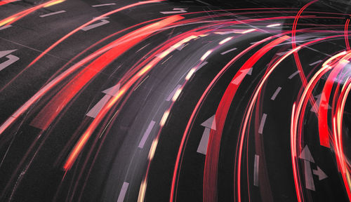 Full frame shot of light trails on road