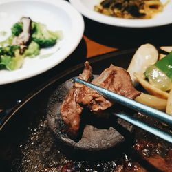 Close-up of meal served in plate