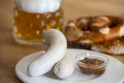 Close-up of food on table