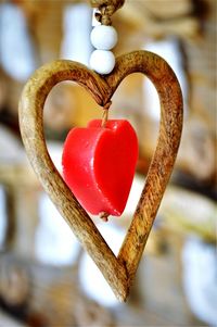 Close-up of heart shape made of tomatoes