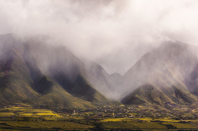 Scenic view of mountains against sky