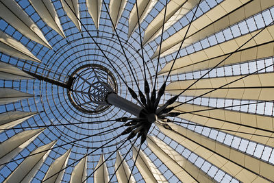 Low angle view of sony center roof 
