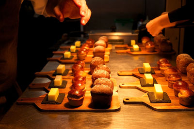 Close-up of hands over food