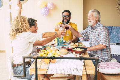 Group of people at restaurant table