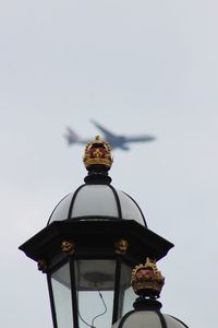 Low angle view of statue against clear sky