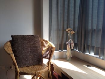 Chairs and table against wall at home
