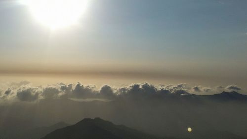 Sunset view from al souda mountains in asir region