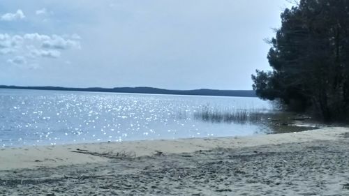 Scenic view of beach against sky