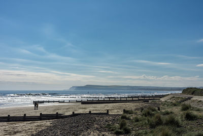 Scenic view of beach against sky