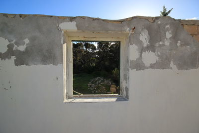 Close-up of window against clear sky