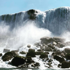 Scenic view of waterfall