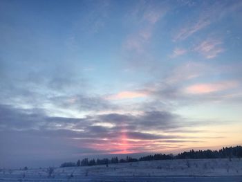 Scenic view of landscape against sky during sunset