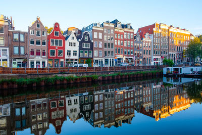 Reflection of buildings in water