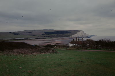 Scenic view of field against sky