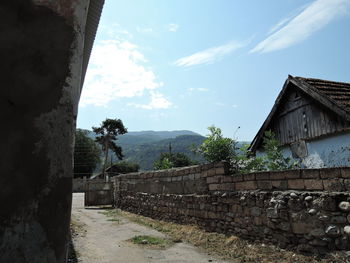 View of mountain range against sky