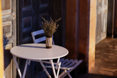 Close-up of vase on table