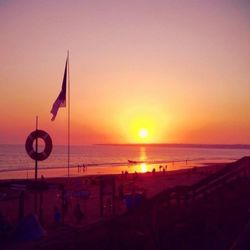 Scenic view of sea at sunset