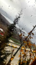 Full frame shot of wet window