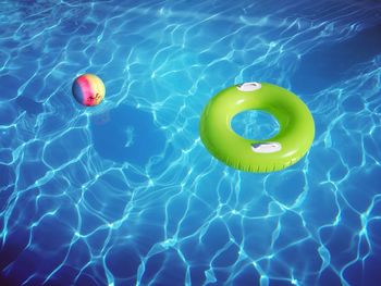 High angle view of ball in swimming pool