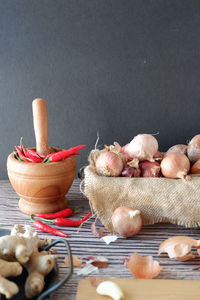 Vegetables on table