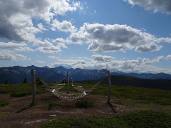 Jochtal, panoramic relaxation point at 2100 meters above sea level after a healthy walk in the woods